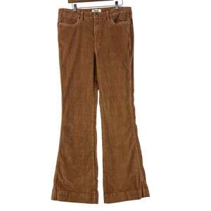 Wrangler Retro Womens High Rise Trouser 34x33 Light Brown Corduroy Flare Pants